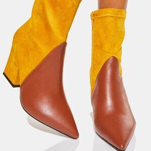 Lemon Drop by Privileged THE CLARENCE COLOR BLOCKED Ankle Boots (BRAND NEW !!!